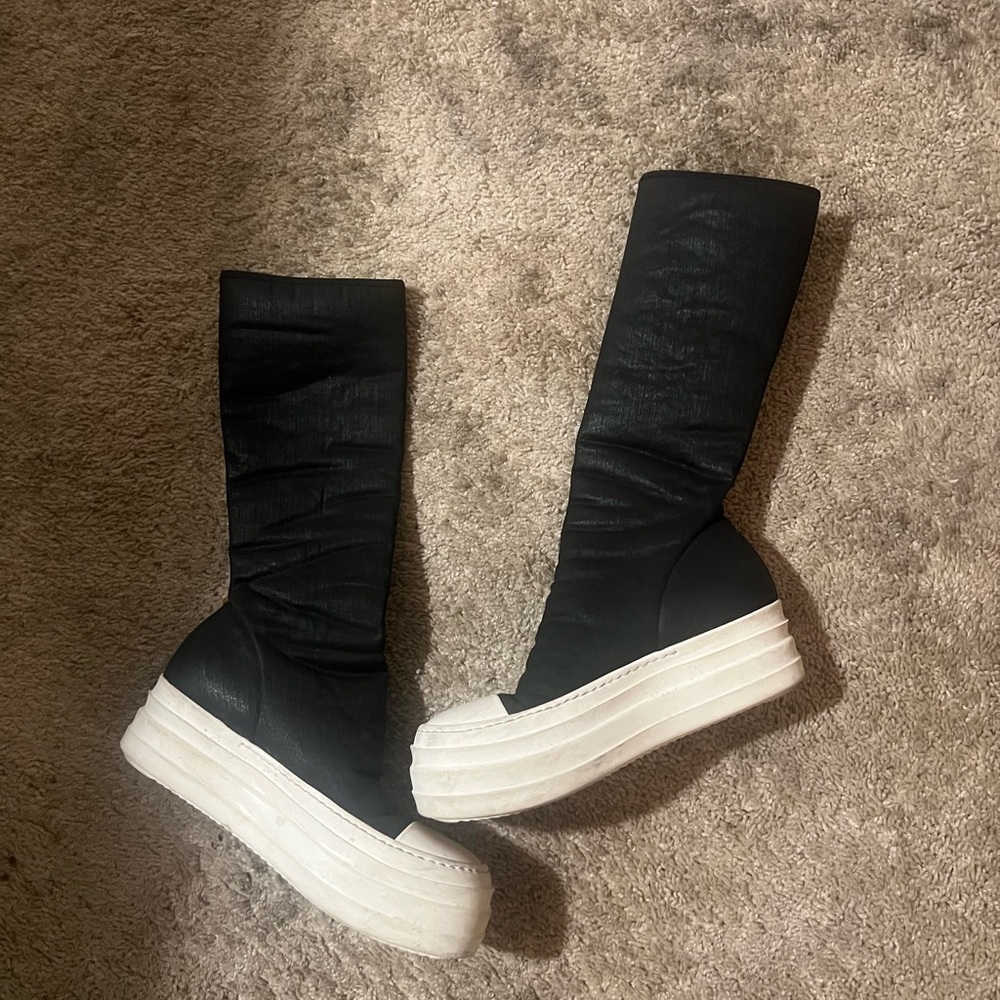 Rick Owens Black and White Platform Shoes